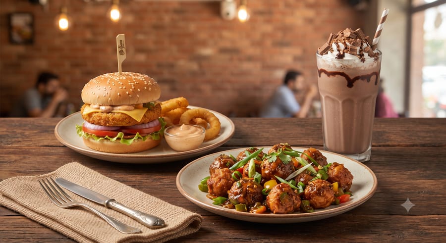 3. Combo Offer: Manchurian-Dry + Veg Burger + Kit-kat Shake