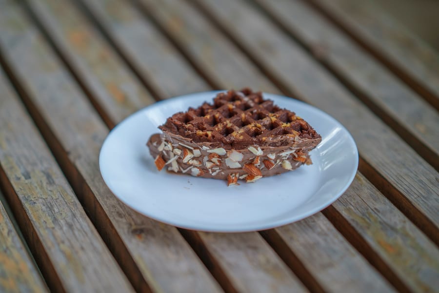 Double Layer Almond Brownie waffle Cake