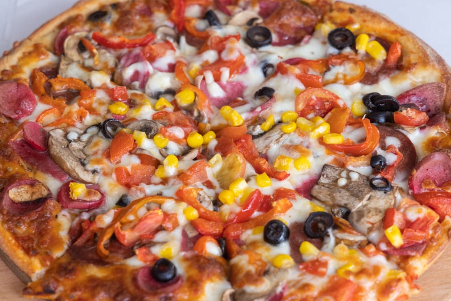 Corn Bell Pepper Pizza