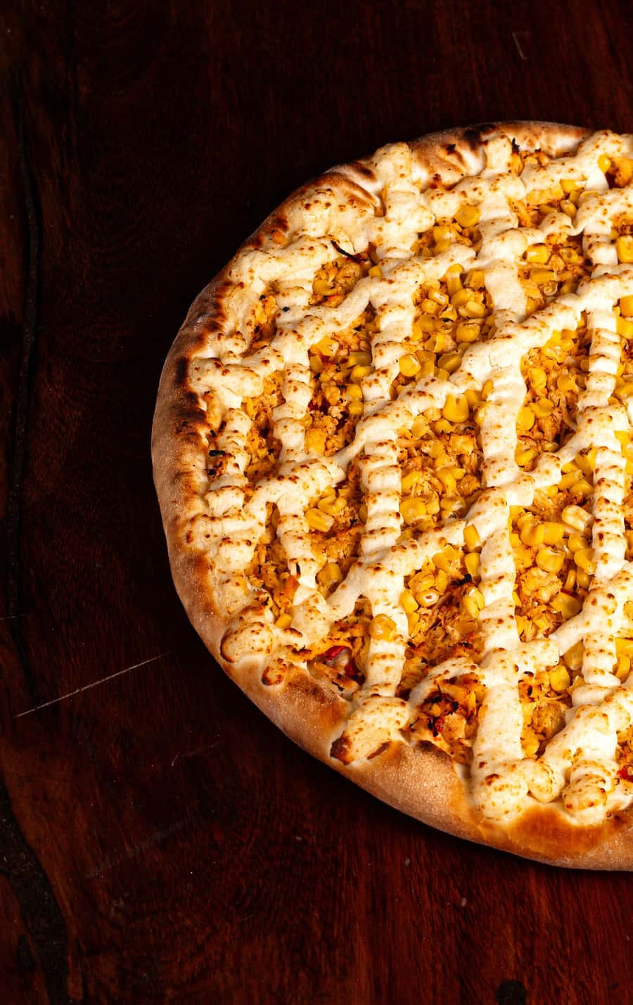 Golden corn pizza