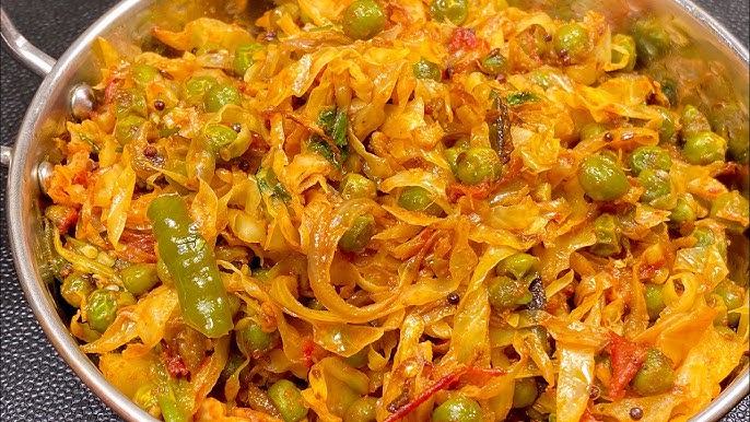 पत्ता गोभी मटर