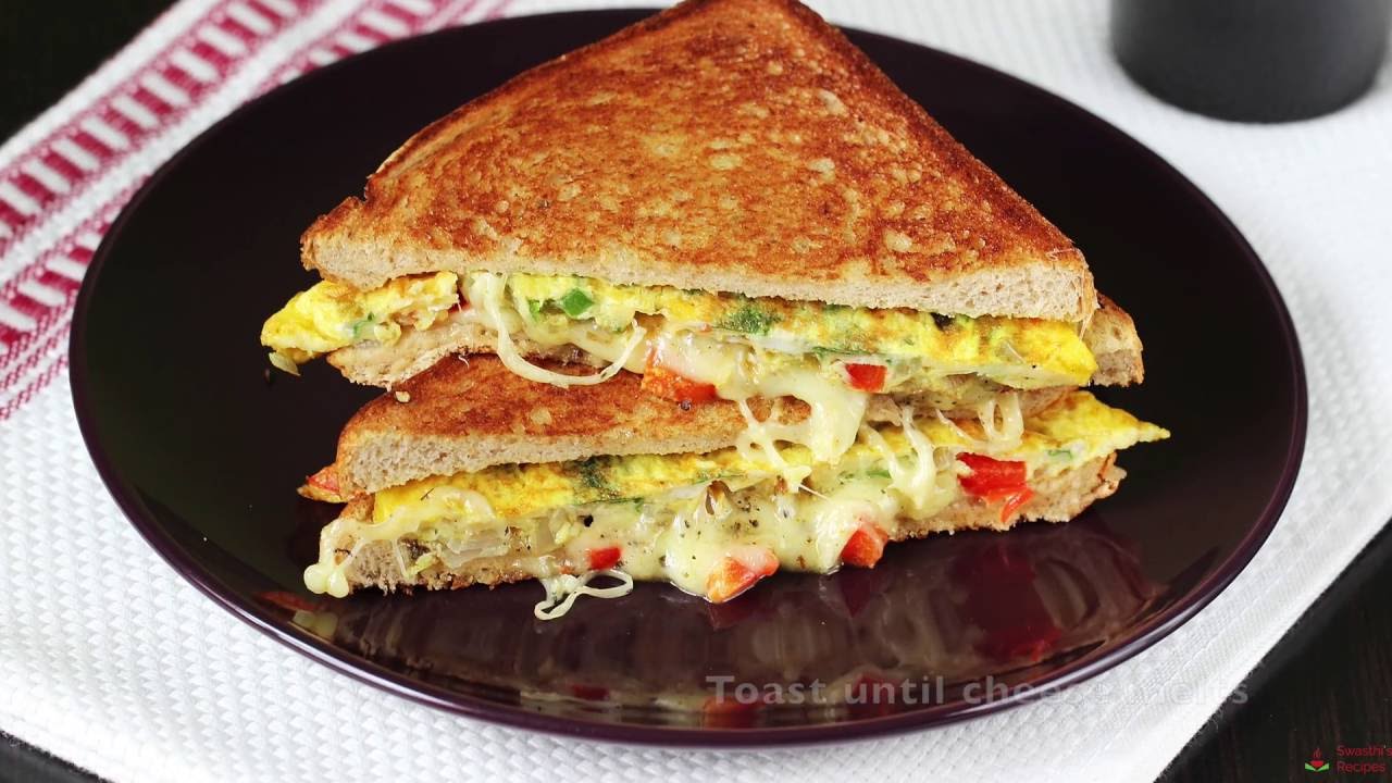 Whole wheat bread omelette