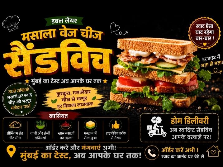Double Layer Cheese Masala Veg Sandwich