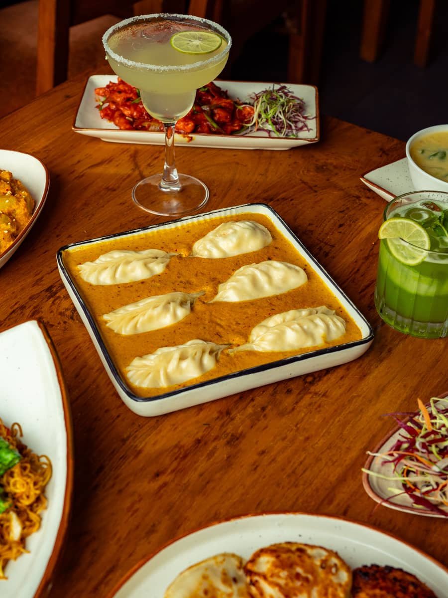 Paneer tikka momos gravy