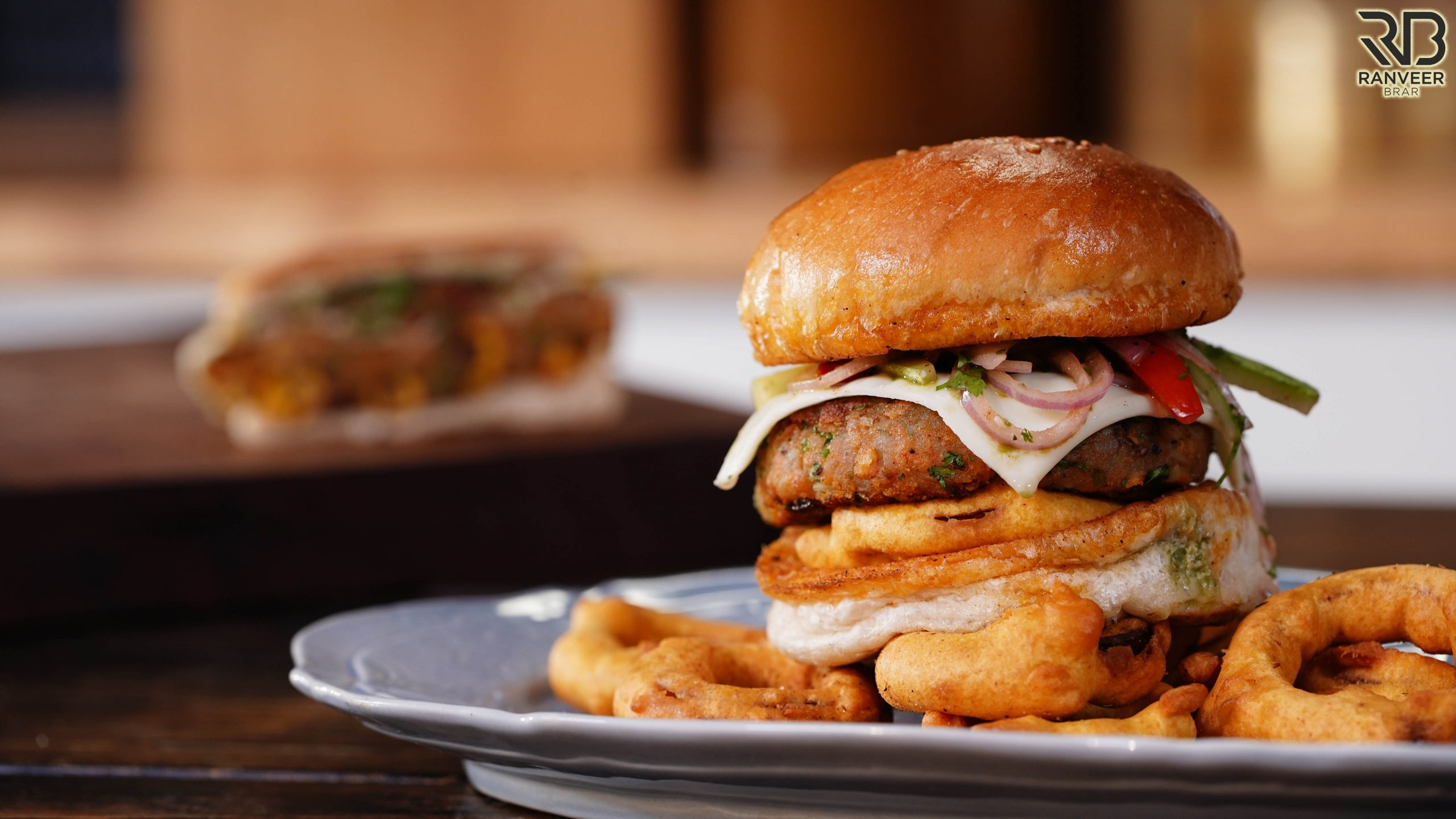 Paneer Tikki Alu Tikki Burger (पनीर टिक्की आलू टिक्की बर्गर)