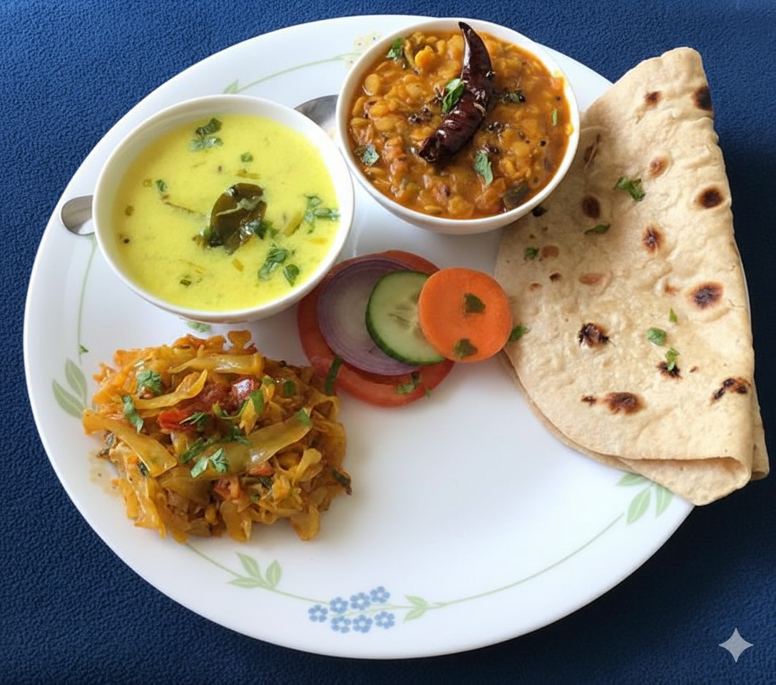 Dal, Sabji, Roti (दाल, सब्जी, रोटी)