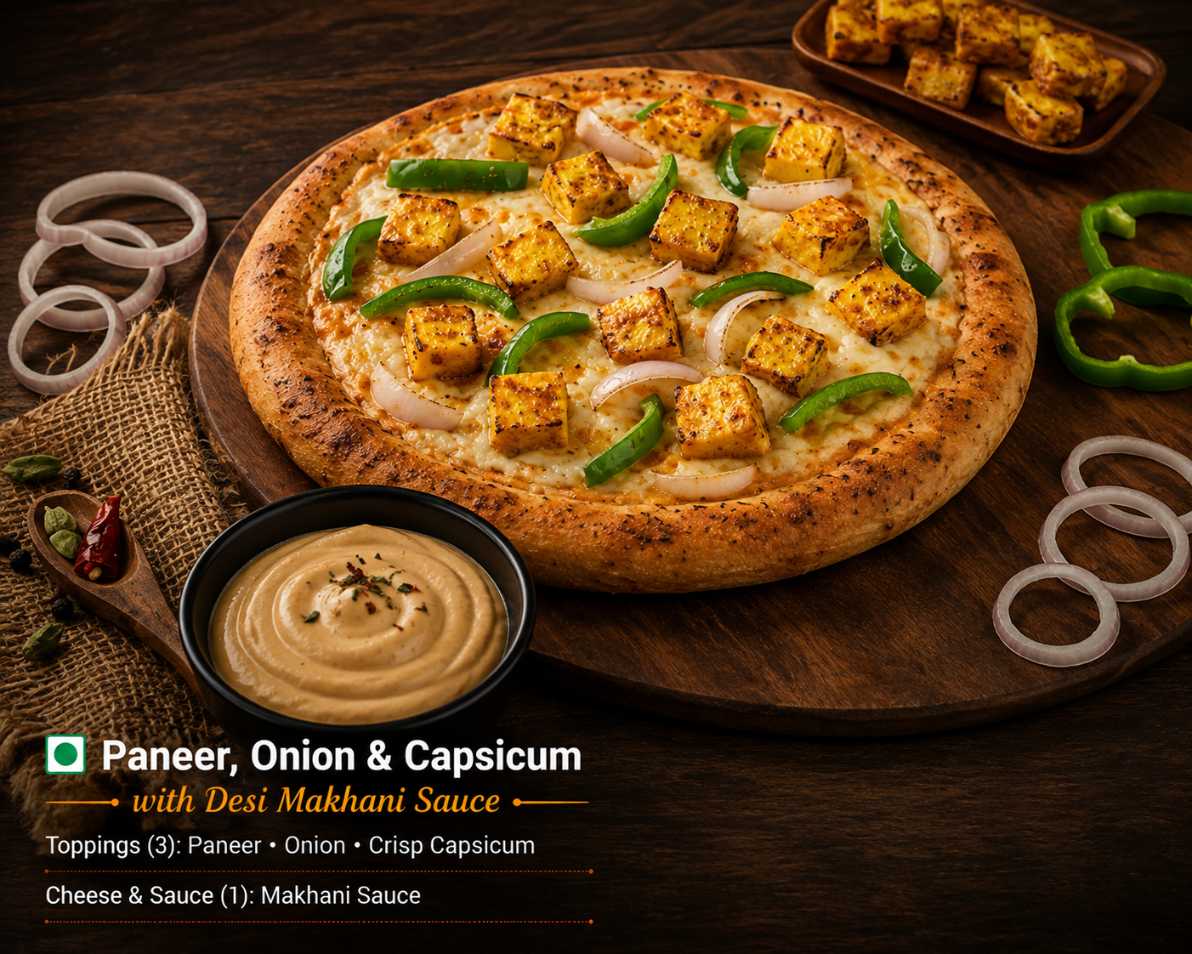 Paneer Onion & Capsicum Pizza