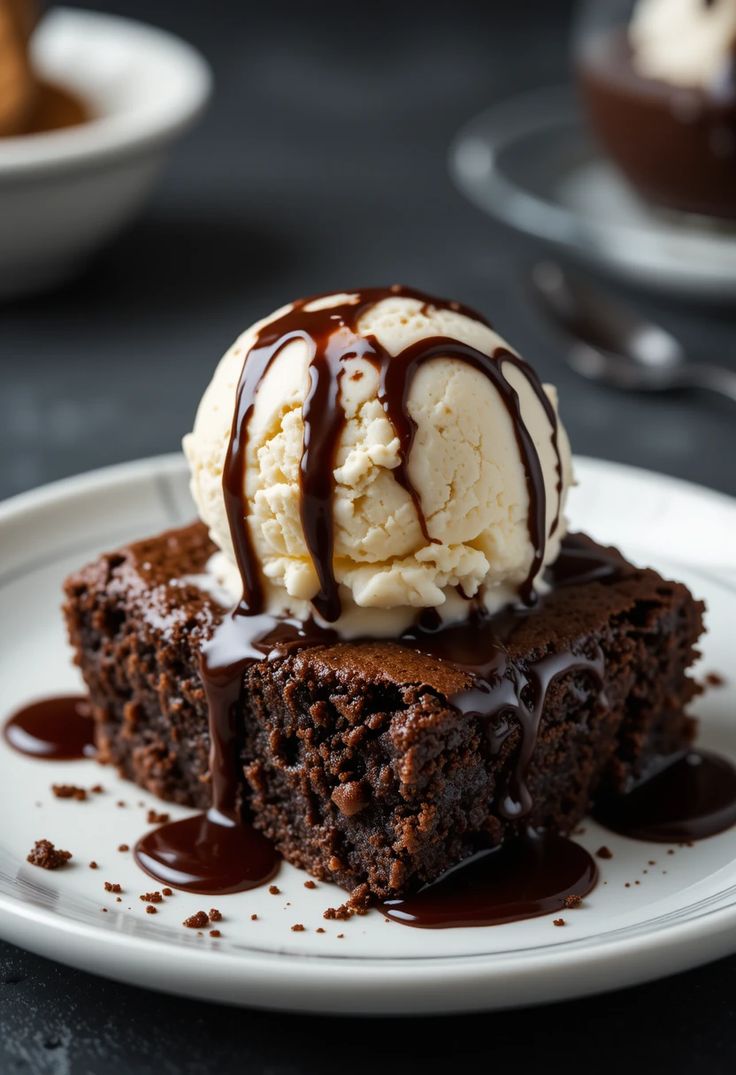 Hot Chocolate Brownie With Ice Cream