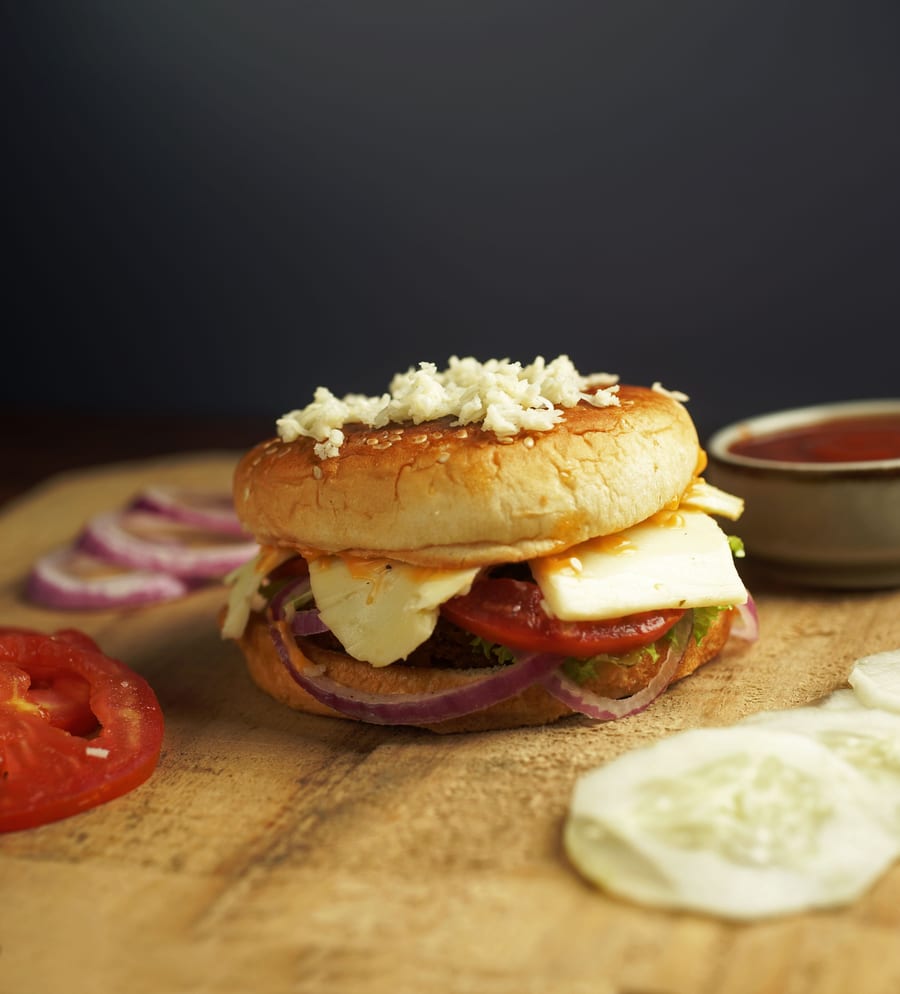 Aloo Tikki Burger With Cheese