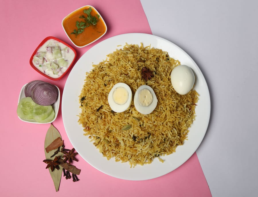 Egg Biryani Half