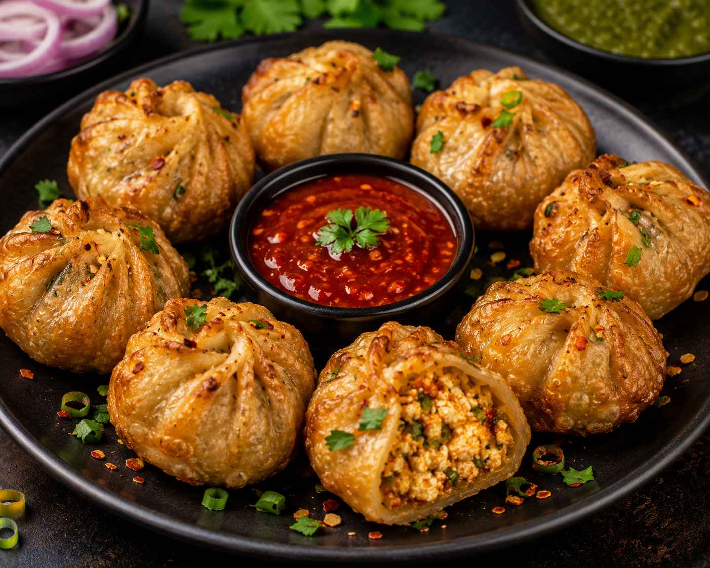 Paneer fry momos