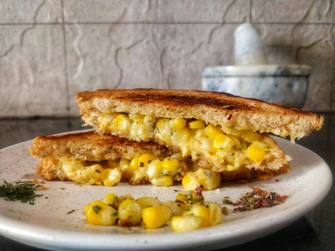 cheese corn sandwich