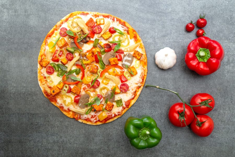 Babycorn Garlic pizza