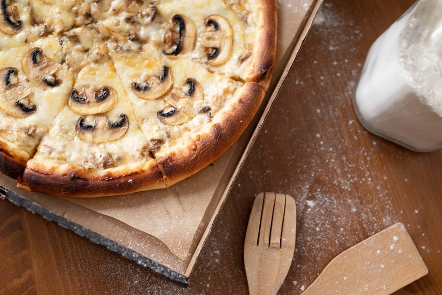 Mushroom Pasta Pizza